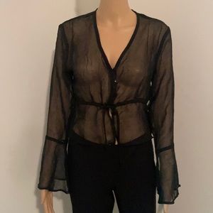 Bell Sleeve sheer peplum jacket